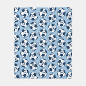 Aangepast marinepatroon en lichtblauw Voetbal Fleece Deken (Voorkant)