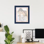 Aangepast marinesleutel Blauwe Goud Foto Welkomstt Poster (Thuiskantoor)