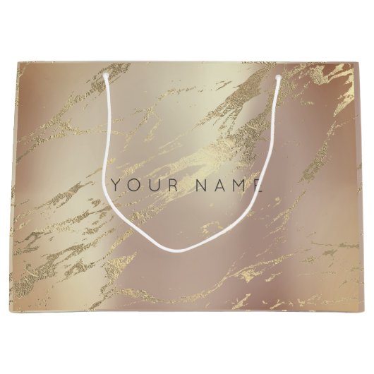 Aangepast marmer Gold Abstract koper Blush Groot Cadeauzakje (Voorkant)