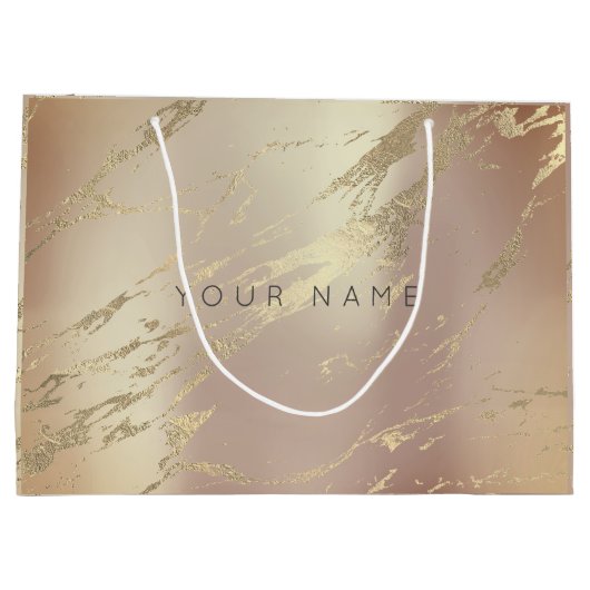 Aangepast marmer Gold Abstract koper Blush Groot Cadeauzakje (Achterkant)