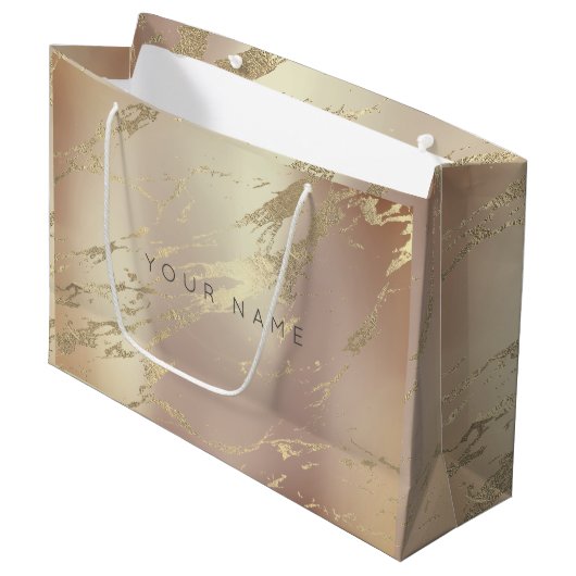 Aangepast marmer Gold Abstract koper Blush Groot Cadeauzakje (Voorkant Gekanteld)