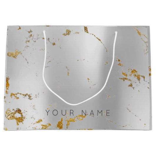 Aangepast marmer Goud Metaal Lux Abstract Zilver Large Cadeautasje (Voorkant)