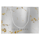 Aangepast marmer Goud Metaal Lux Abstract Zilver Large Cadeautasje (Achterkant)