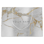 Aangepast marmer Goud Metallic Abstracte zilver Large Cadeautasje (Voorkant)