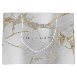 Aangepast marmer Goud Metallic Abstracte zilver Large Cadeautasje