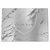 Aangepast marmer Grijze Monoch Metallic Abstracte  Large Cadeautasje (Voorkant)