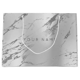 Aangepast marmer Grijze Monoch Metallic Abstracte  Large Cadeautasje