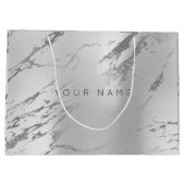 Aangepast marmer Grijze Monoch Metallic Abstracte  Large Cadeautasje (Achterkant)