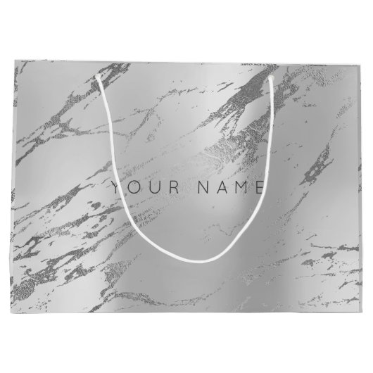 Aangepast marmer Grijze Monoch Metallic Abstracte  Large Cadeautasje (Achterkant)