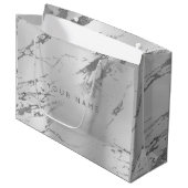 Aangepast marmer Grijze Monoch Metallic Abstracte  Large Cadeautasje (Voorkant Gekanteld)