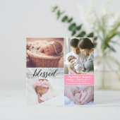 Aangepast marmer Roze, gebluste fotocollage Baby G (Staand voorkant)