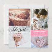 Aangepast marmer Roze, gebluste fotocollage Baby G (Voorkant)