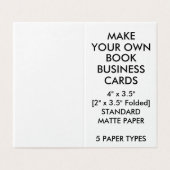 Aangepast MATTE Book Folded Visitekaartjes 2 x 3,5 (Buitenkant ongevouwen)