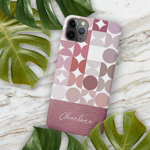 Aangepast mauve taupe blush roze retro kunstpatroo Case-Mate iPhone case