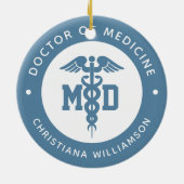 Aangepast MD Doctor in de Afstuderen van de Medici Keramisch Ornament (Achterkant)