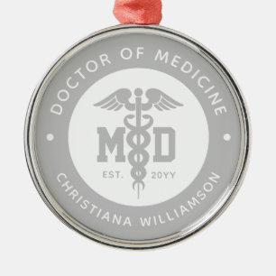 Aangepast MD Doctor in de Afstuderen van de Medici Metalen Ornament