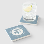 Aangepast MD Doctor in de Afstuderen van de Medici Stenen Onderzetter (Zijkant)