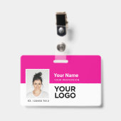 Aangepast medewerker | Fotobalk of Qr Code Logo Na Badge (Voorzijde met clip)