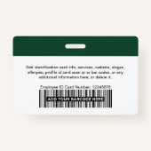 Aangepast medewerker | Fotobalk of Qr Code Logo Na Badge (Achterkant)
