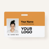 Aangepast medewerker | Fotobalk of Qr Code Logo Na Badge (Voorkant)