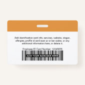 Aangepast medewerker | Fotobalk of Qr Code Logo Na Badge (Achterkant)