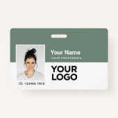 Aangepast medewerker | Fotobalk of Qr Code Logo Na Badge (Voorkant)