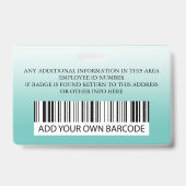 Aangepast medewerker, Logo-naamplaatje | Aangepast Badge (Achterkant)