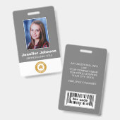 Aangepast medewerker - Naam foto-Logo-balk Badge (Voor- en achterkant)