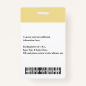 Aangepast Medewerker Personeel Logo Barcode Naam F Badge (Achterkant)