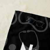 Aangepast medisch stethoscooppatroon verpleegster strandlaken (In situ)