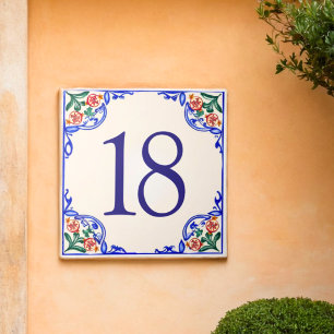 Aangepast Mediterraan Huisnummer – Granaatappel Tegeltje