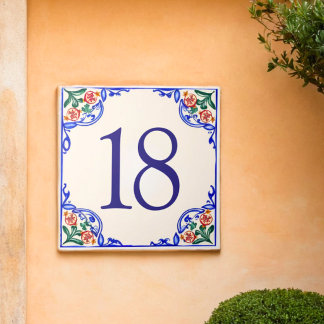 Aangepast Mediterraan Huisnummer – Granaatappel Tegeltje
