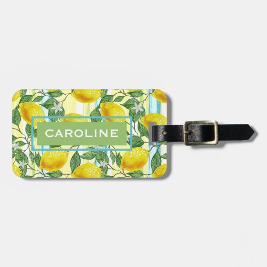 Aangepast mediterraan zomerbonpatroon bagagelabel (Voorkant horizontaal)