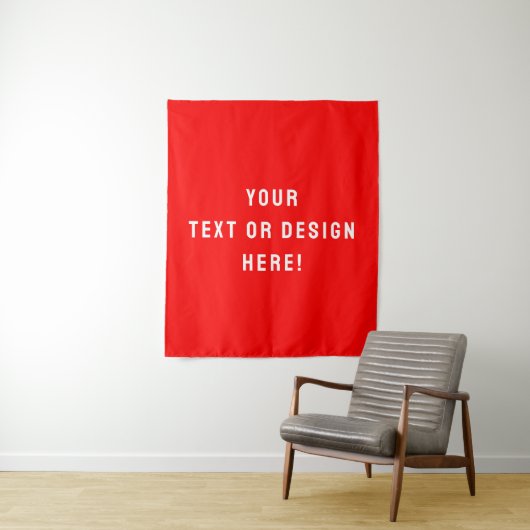 Aangepast Medium Tapestry – Rood & Gepersonaliseer Wandkleed (In situ)