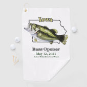 Aangepast meer/Datum Iowa Bass Opener Vissen Towel Golfhanddoek (Insitu)
