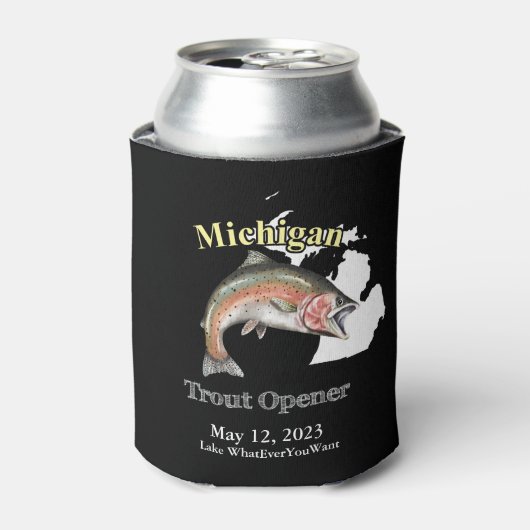 Aangepast meer/Datum Michigan Trout Open Dark Blikjeskoeler (Blikje Voorkant)