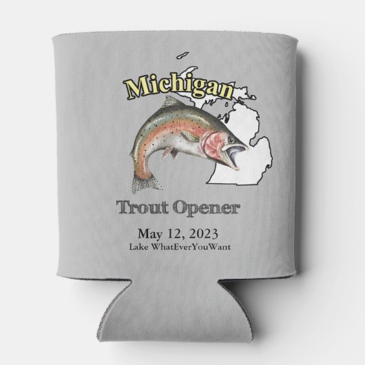 Aangepast meer/Datum Michigan Trout Opener Light Blikjeskoeler (Achterkant)