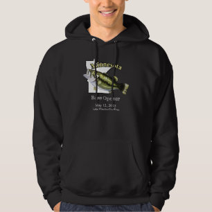 Aangepast meer/Datum Minnesota Bass Opener Donker Hoodie