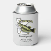 Aangepast meer/Datum Minnesota Bass Opener Light Blikjeskoeler (Blikje Achterkant)