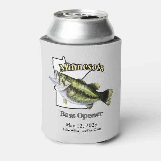 Aangepast meer/Datum Minnesota Bass Opener Light Blikjeskoeler (Blikje Achterkant)