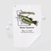 Aangepast meer/Datum Minnesota Bass Opener Towel Golfhanddoek (Insitu)