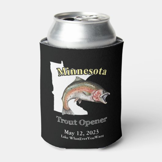 Aangepast meer/Datum minnesota forel opener donker Blikjeskoeler (Blikje Voorkant)