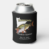 Aangepast meer/Datum Minnesota Muskie Opener Dark Blikjeskoeler (Blikje Achterkant)