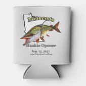 Aangepast meer/Datum Minnesota Muskie Opener Light Blikjeskoeler (Voorkant)