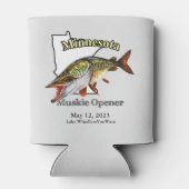 Aangepast meer/Datum Minnesota Muskie Opener Light Blikjeskoeler (Achterkant)