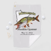Aangepast meer/Datum minnesota Muskie Vissen Towel Golfhanddoek (Insitu)