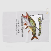 Aangepast meer/Datum minnesota Muskie Vissen Towel Golfhanddoek (Horizontaal)