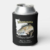 Aangepast meer/Datum Minnesota Walleye Open Dark Blikjeskoeler (Blikje Voorkant)