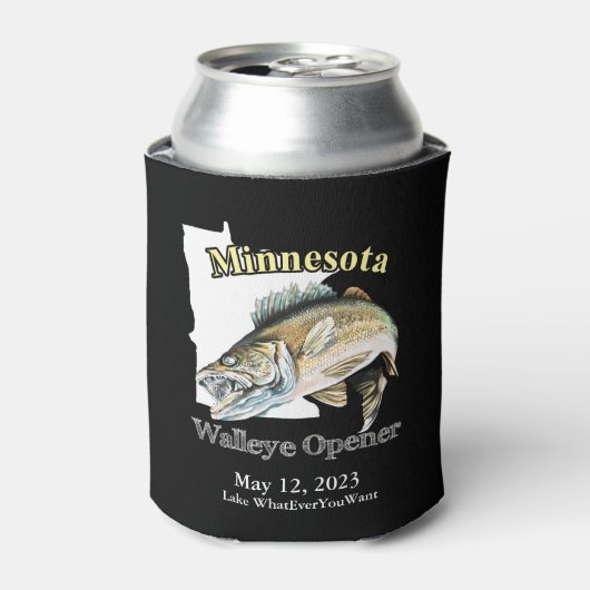 Aangepast meer/Datum Minnesota Walleye Open Dark Blikjeskoeler (Blikje Voorkant)