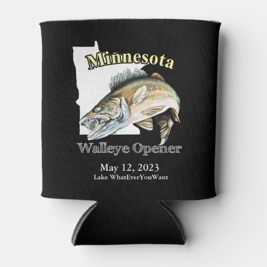 Aangepast meer/Datum Minnesota Walleye Open Dark Blikjeskoeler (Voorkant)